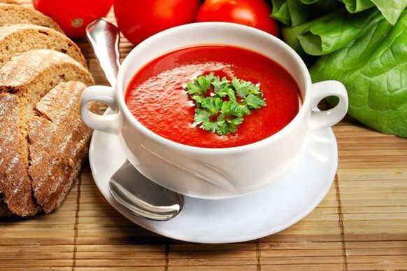 Jelovnik ishrane za piće može se upotpuniti supom od paradajza